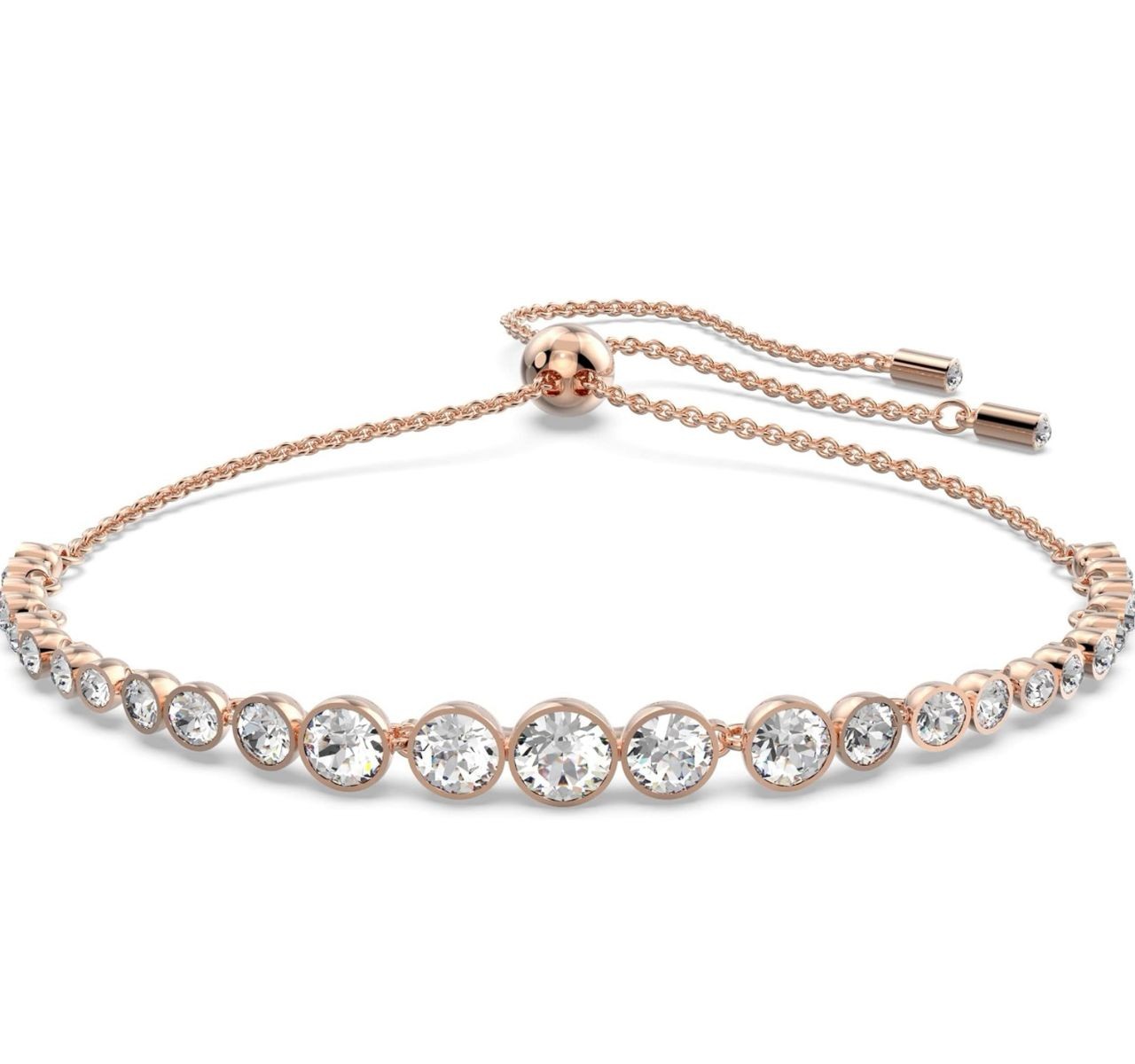 Rose Gold Tennis Bracelet with Adjustable Slider