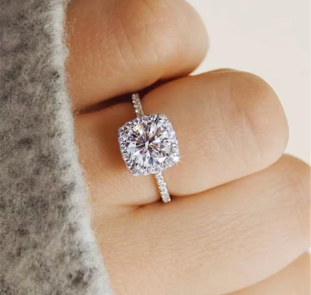 Vintage Style Halo Engagement Ring