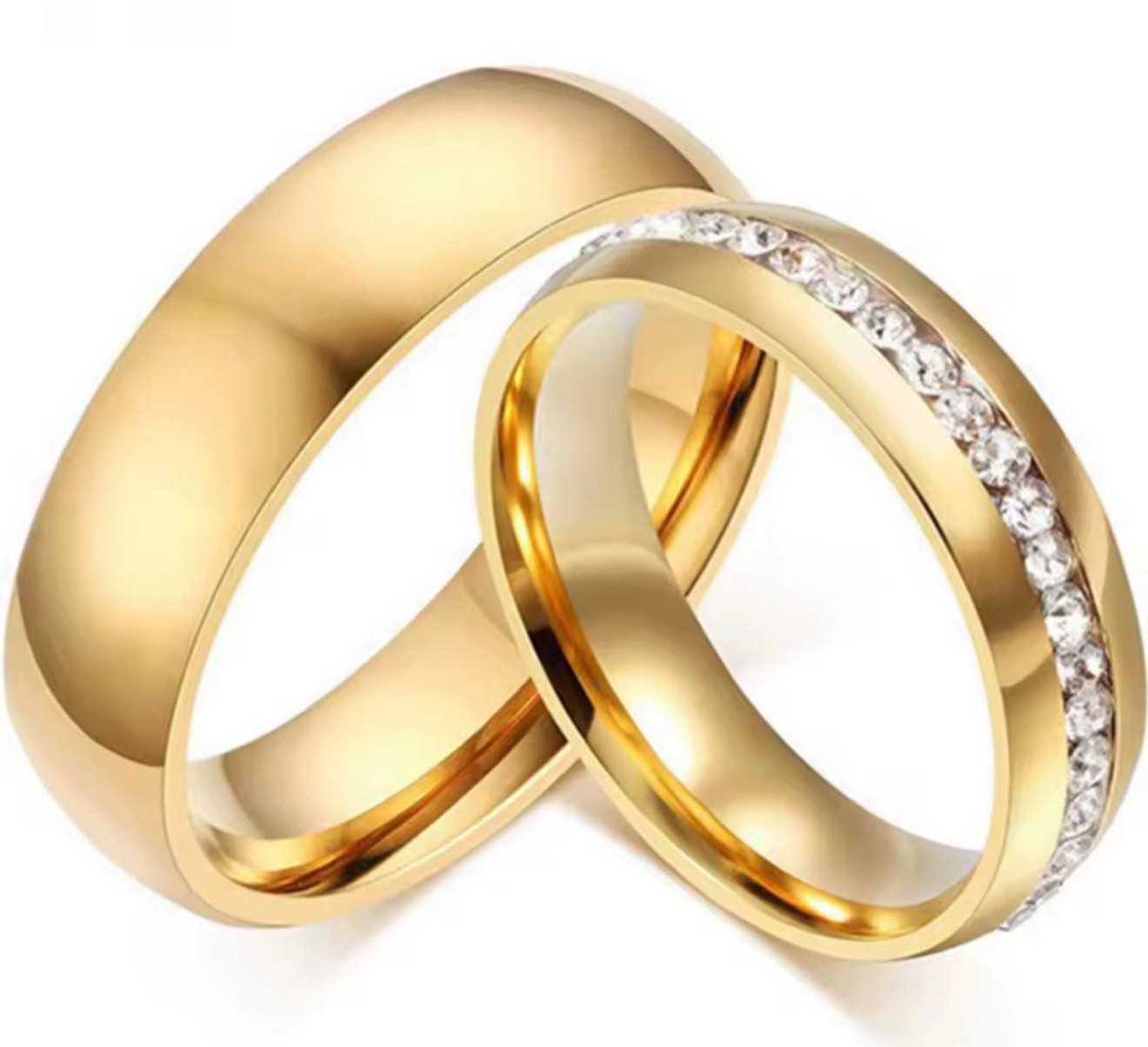 Gold Plated Couple's Ring Set